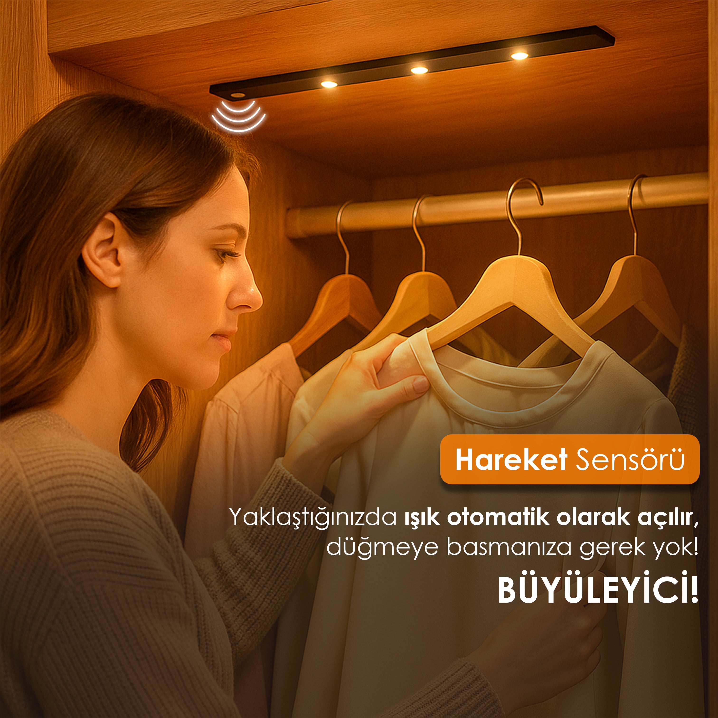 LED Hareket Sensörlü Işıklar - 3 Lambalı